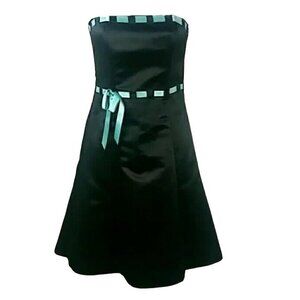 Vintage 90s Grunge Strapless Dress Size 2 Jessica McClintock Gunne Sax Black Y2k